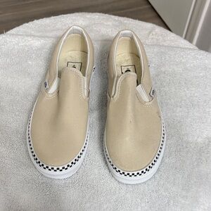 Vans Beige Slip-On Sneakers